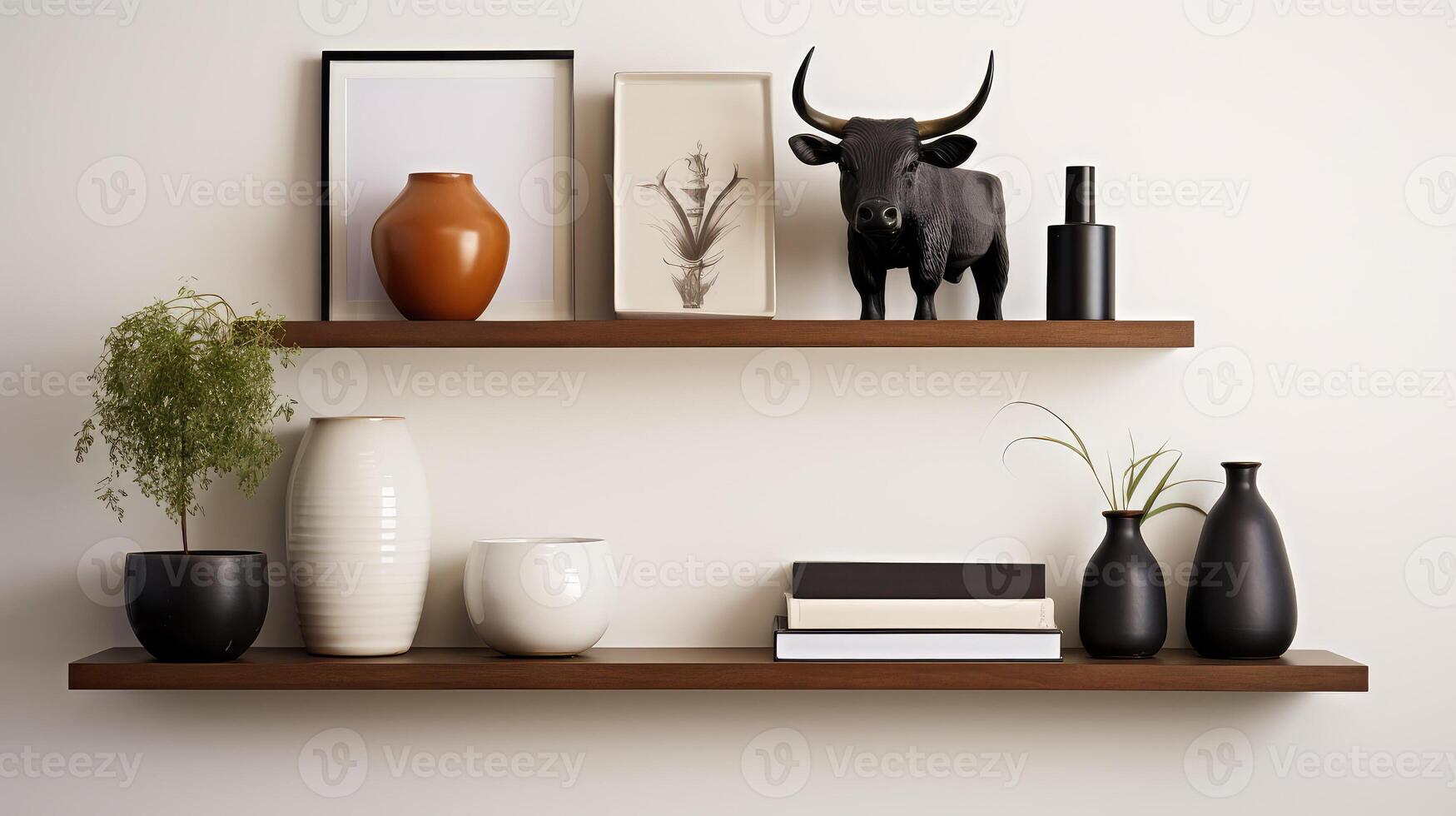 stylish brown cow white background photo