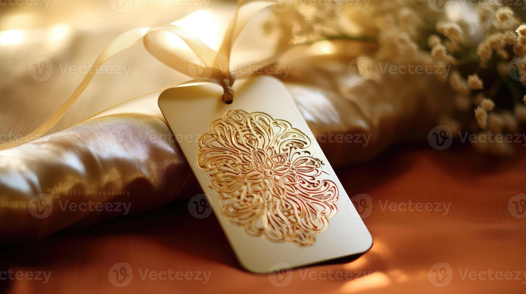 shiny gold gift tag photo