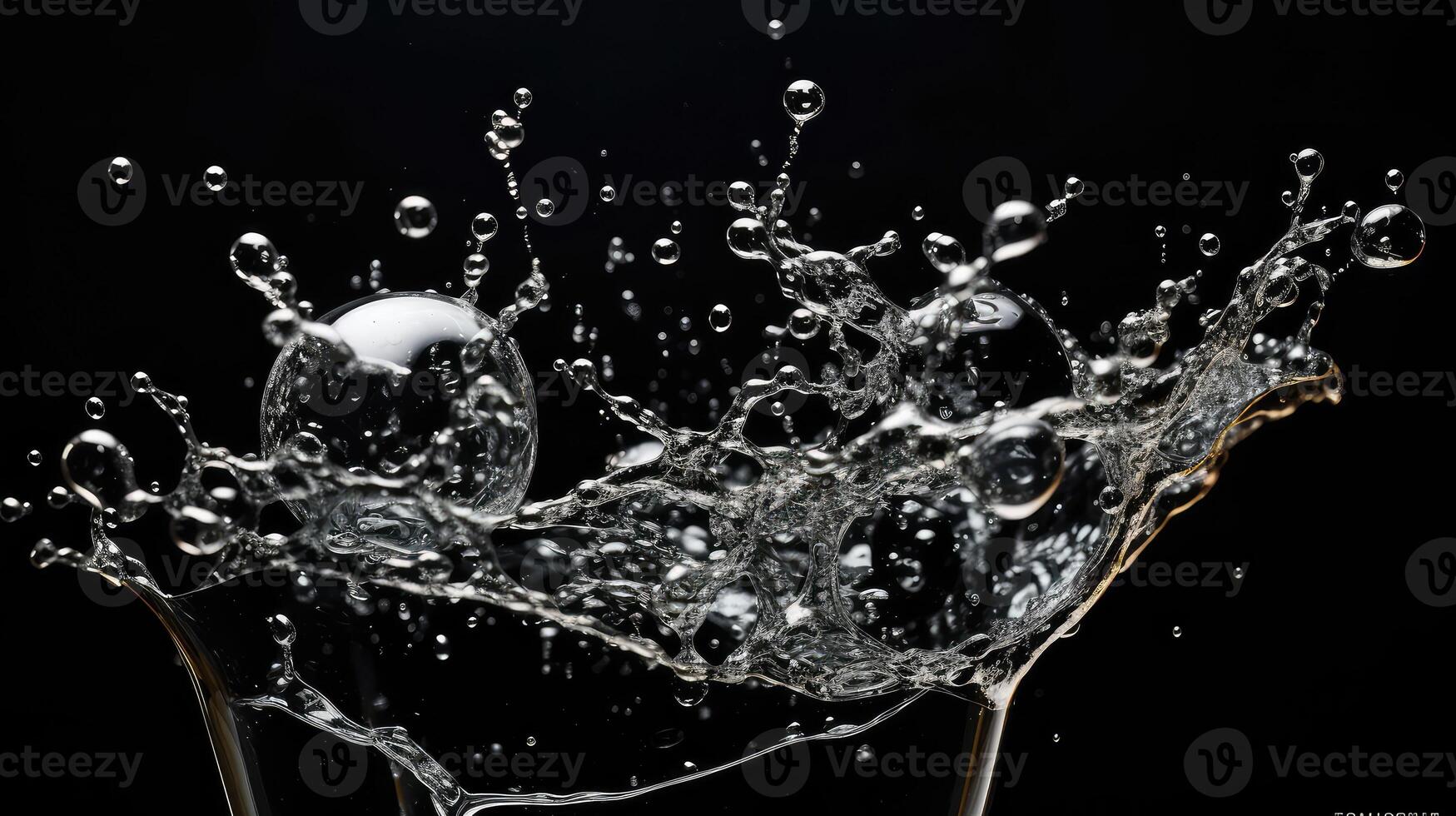 popping bubbles water black photo