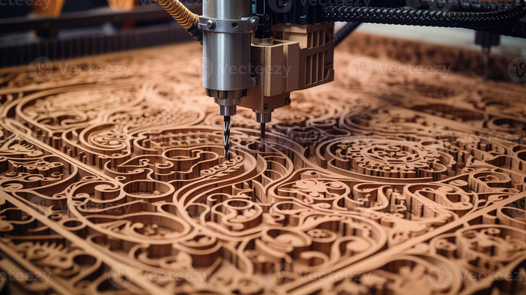 carving cnc machine wood photo