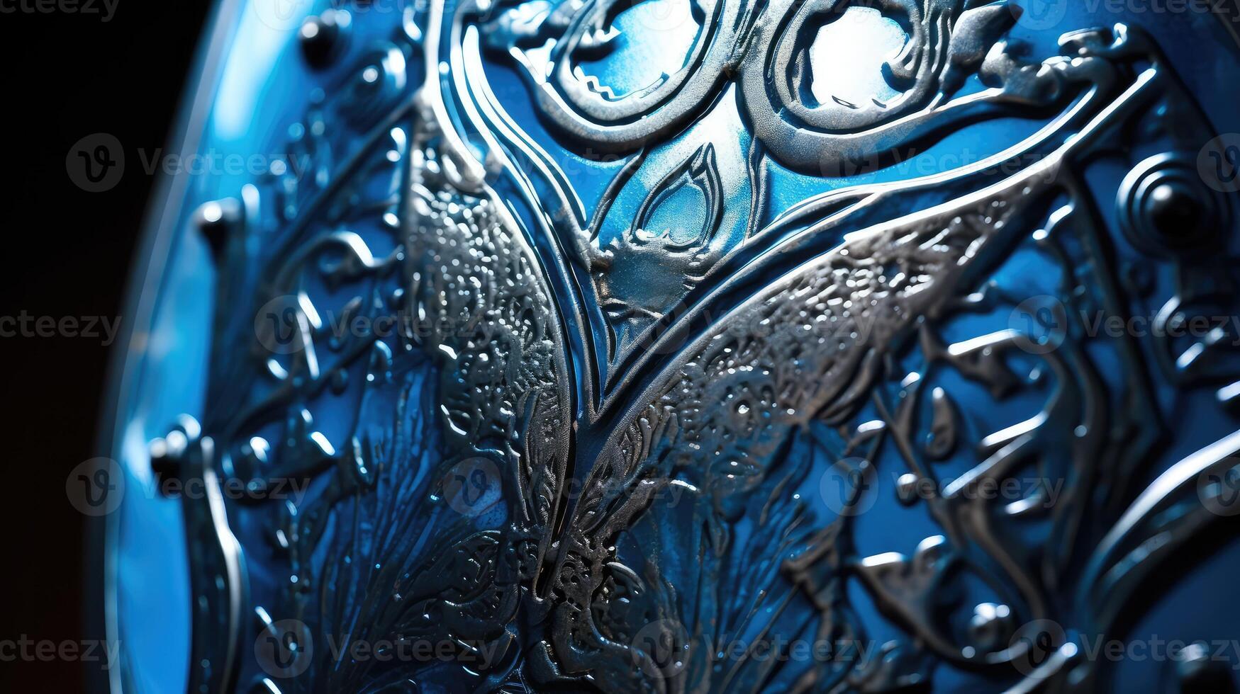 glossy blue shield photo