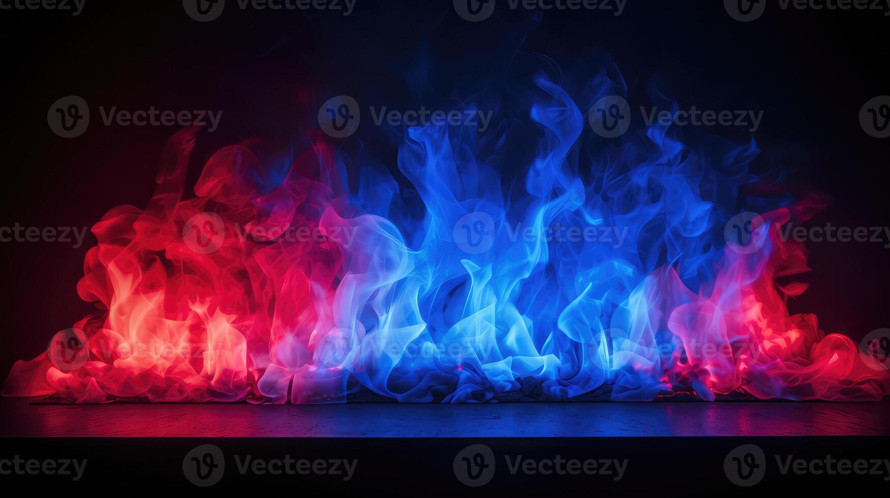 cozy red blue flames photo