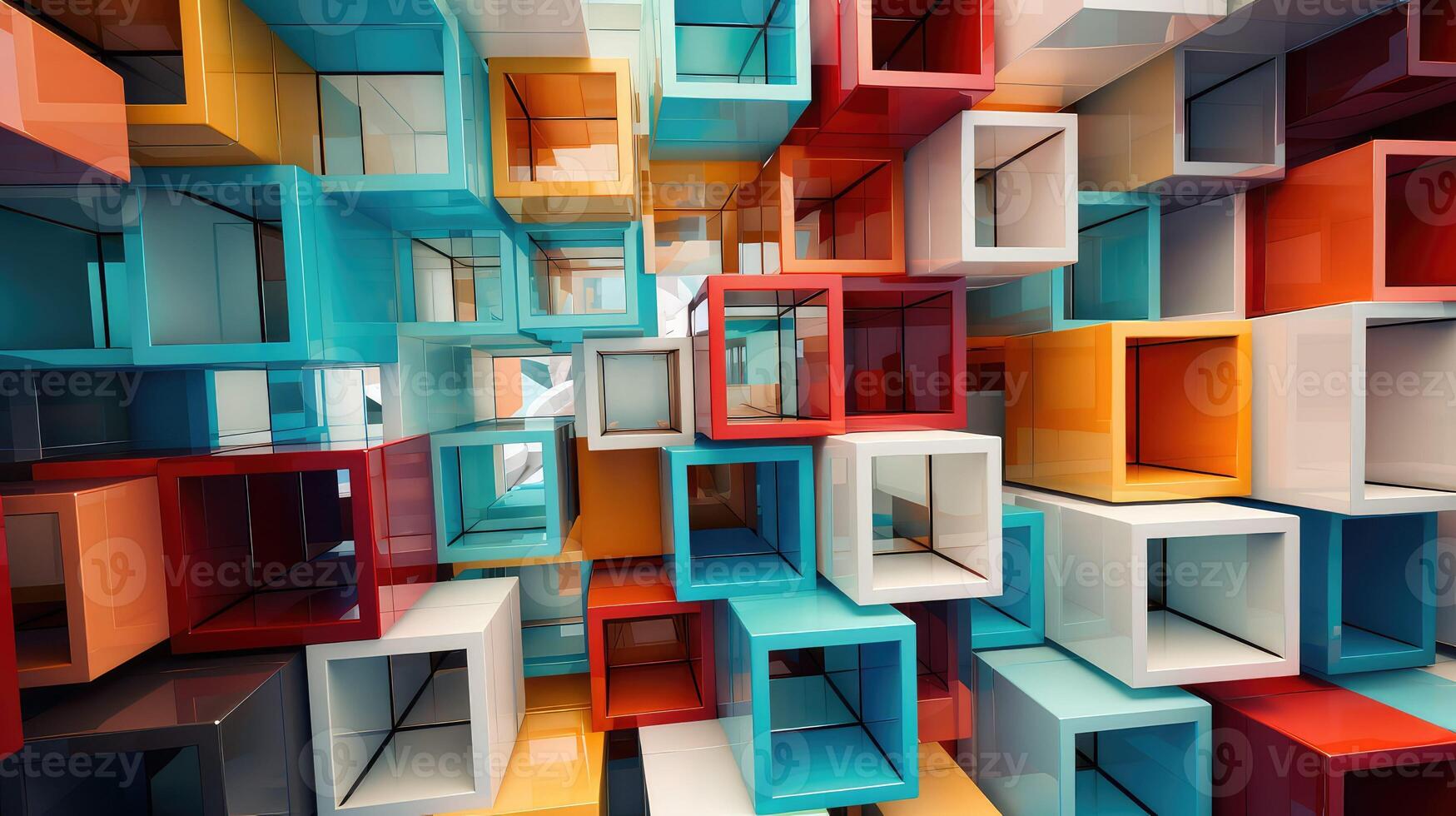 chaotic abstract boxes photo