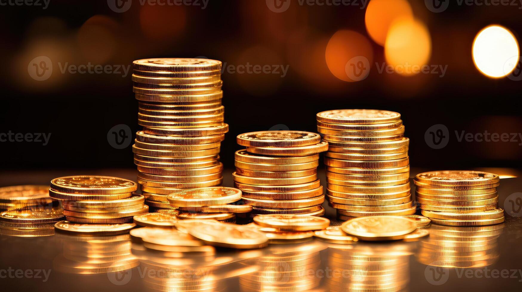 prosperity pile of gold coins photo