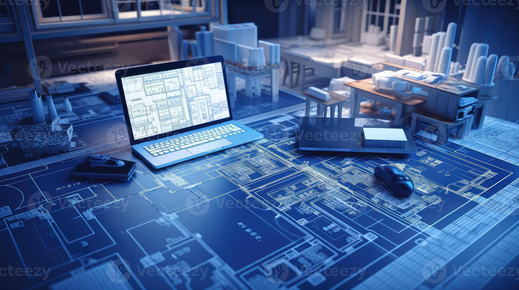 planning house blueprint background photo