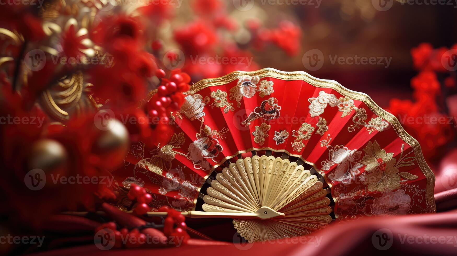 intricate chinese background red photo