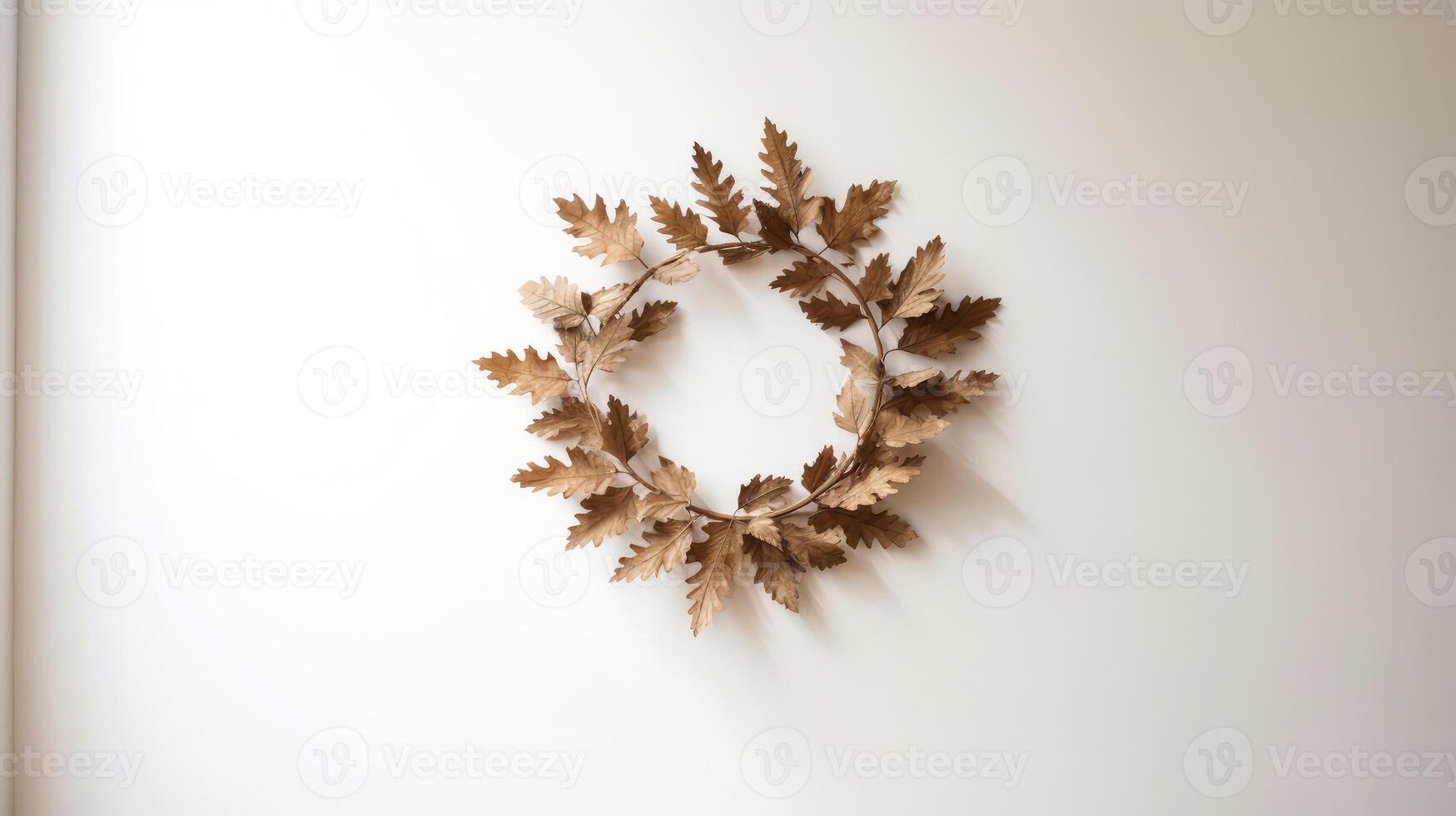 minimalist oak leaf wreath photo