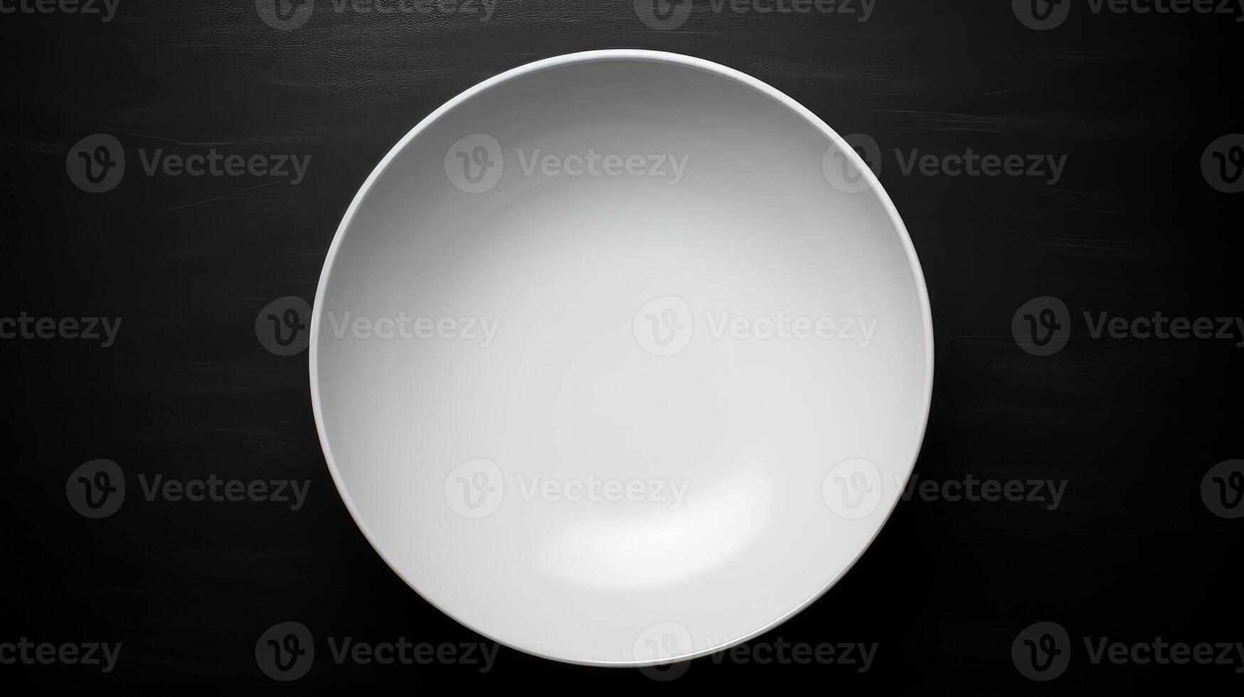 round empty white bowl top view photo