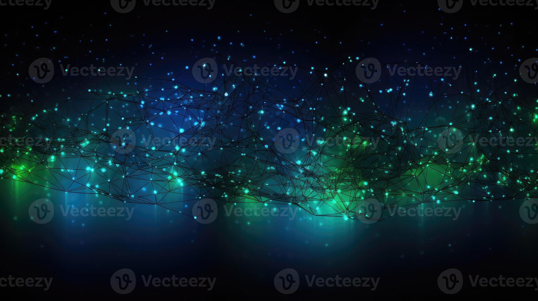 connectivity data blue and green abstract background photo