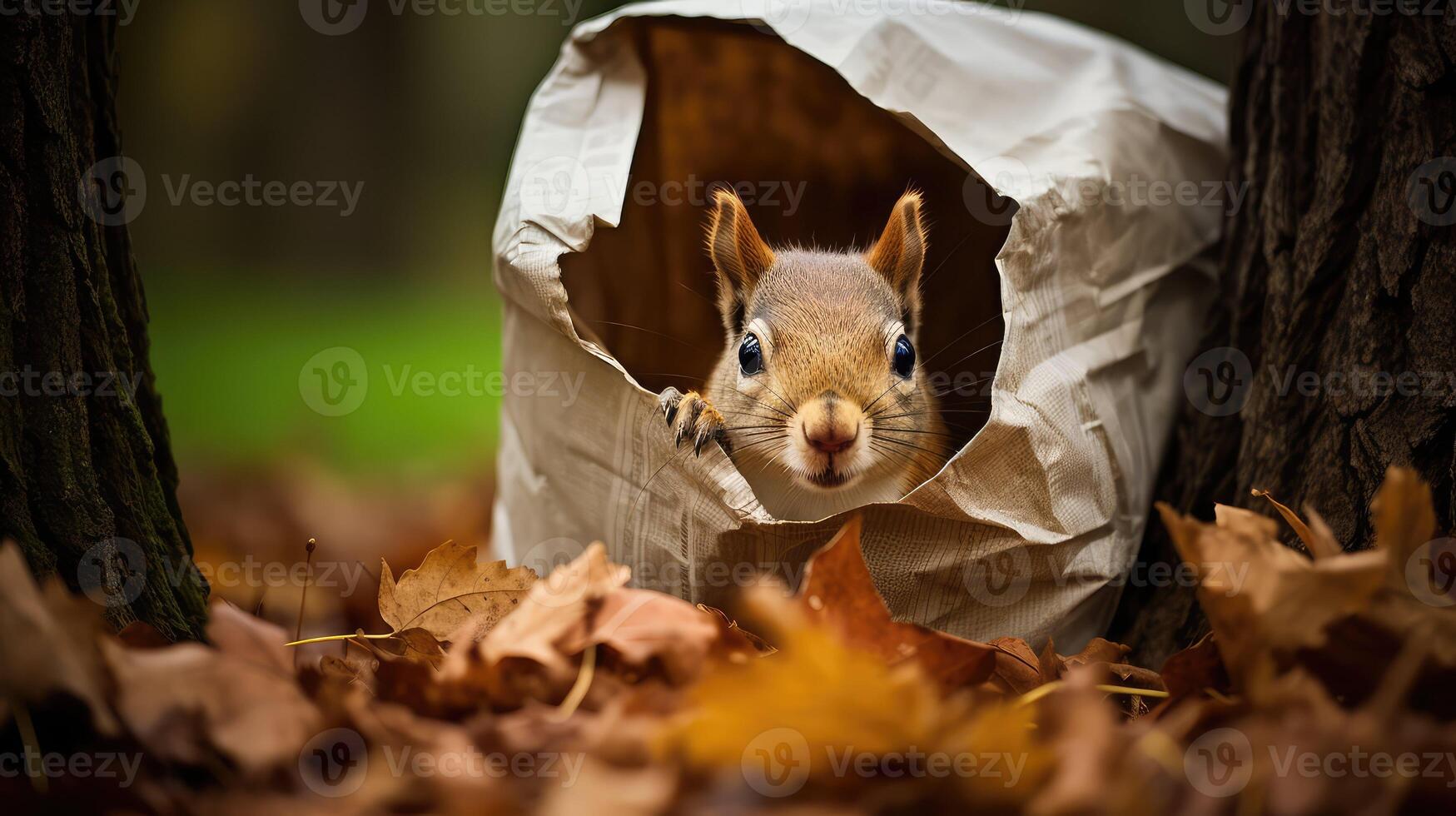 open yard waste paper bag photo
