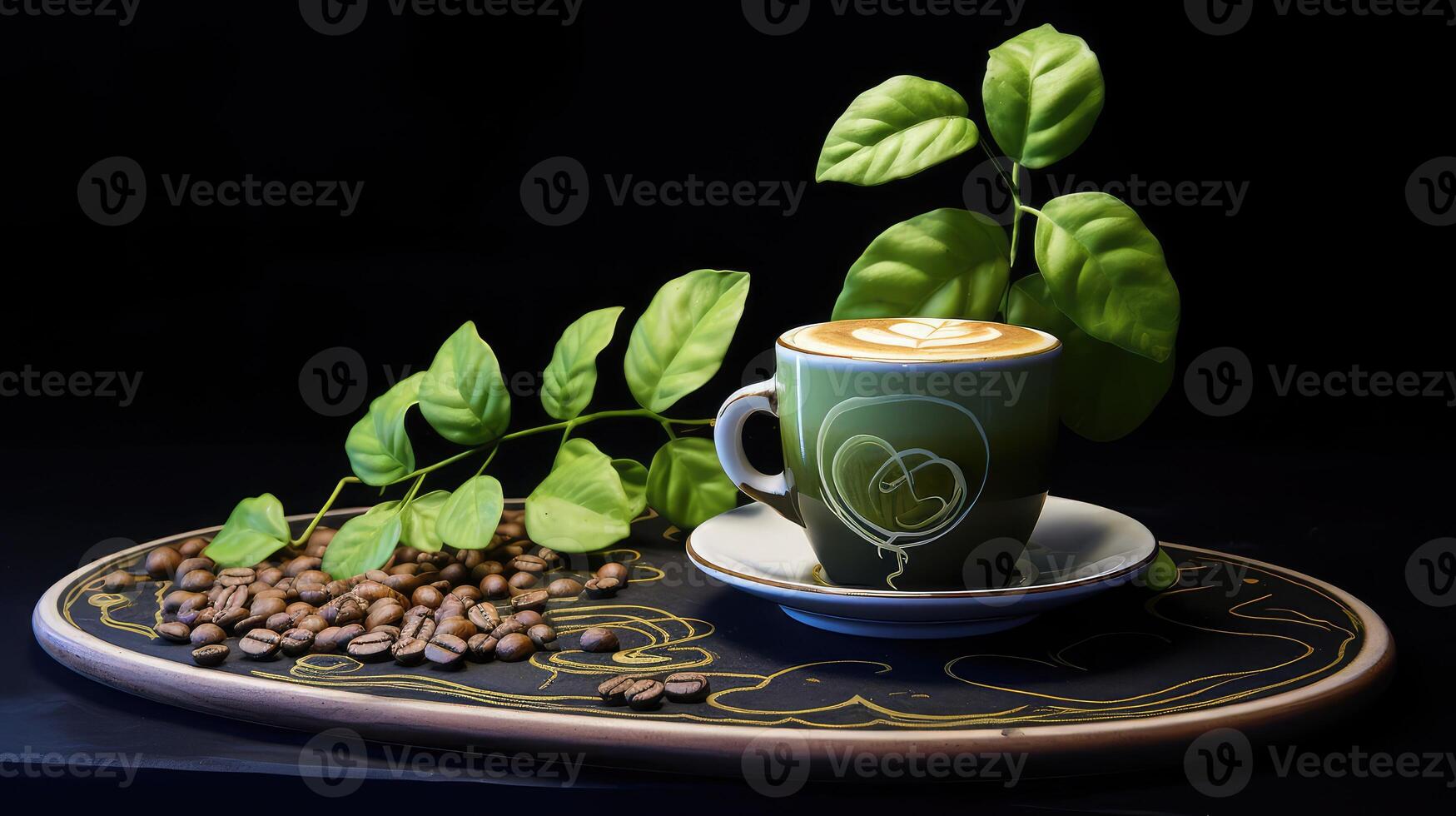 artist coffee chalk drawing photo