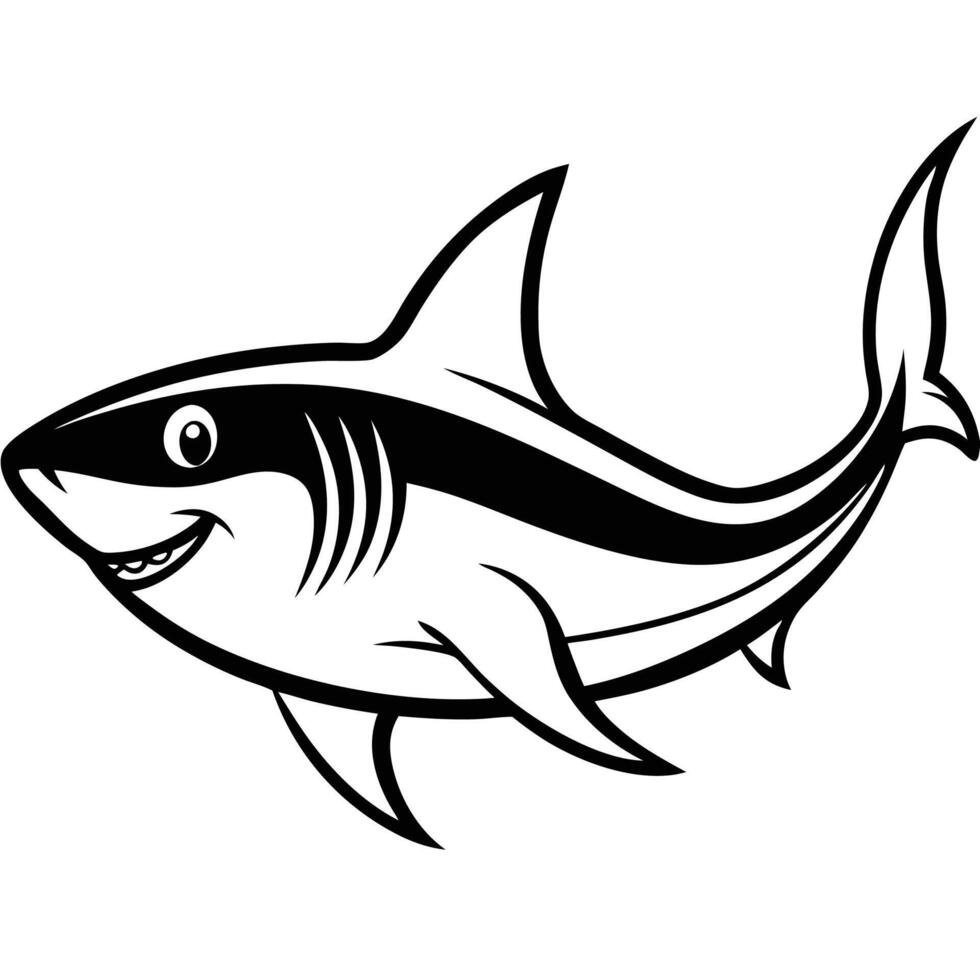 Realistic shark silhouette concept vector