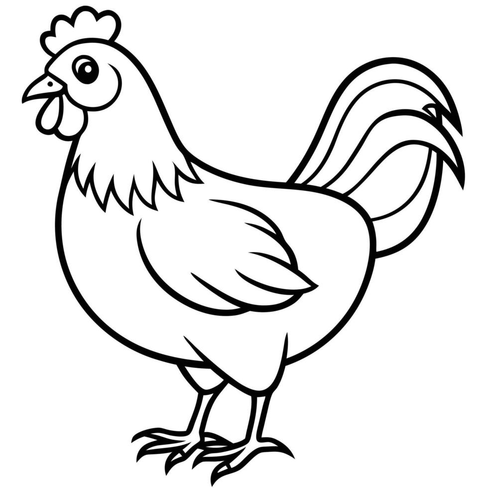 Artistic chicken silhouette pattern vector