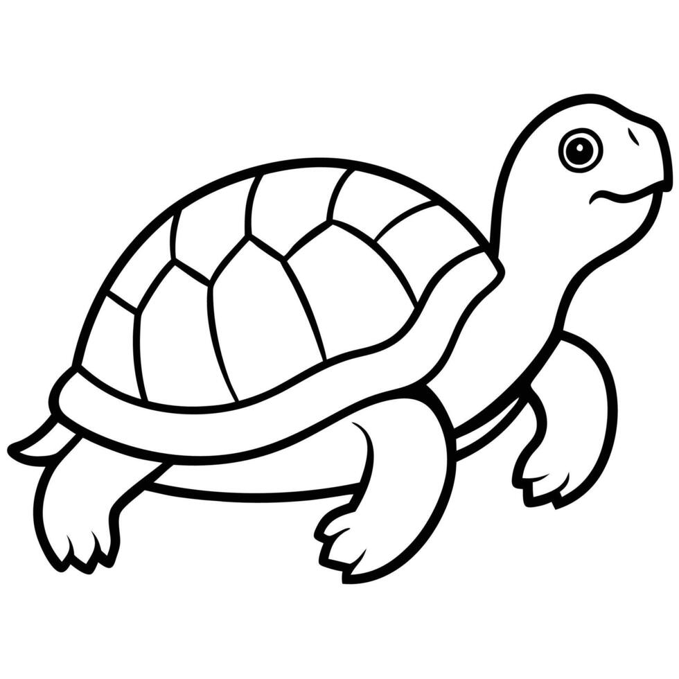 Realistic turtle silhouette concept vector