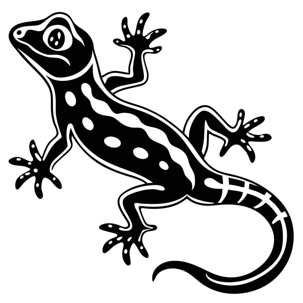 Gecko silhouette outline vector
