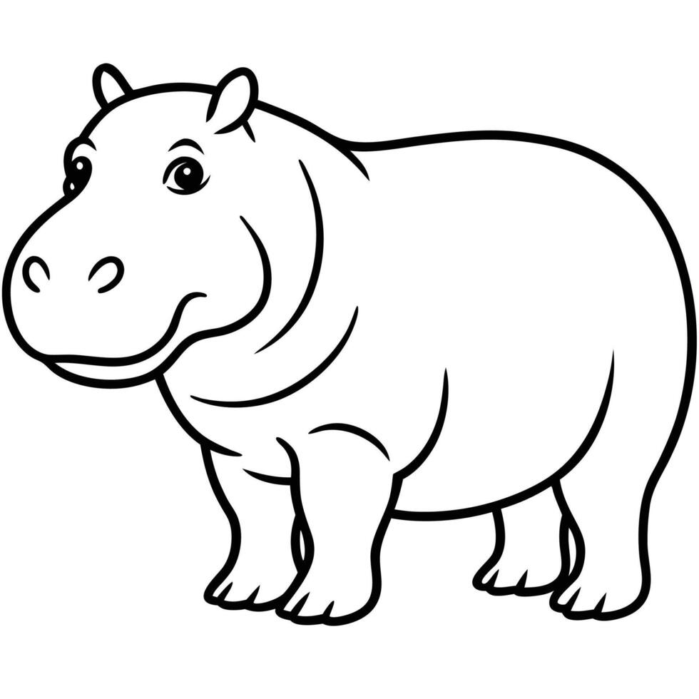 Cute hippo silhouette concept vector