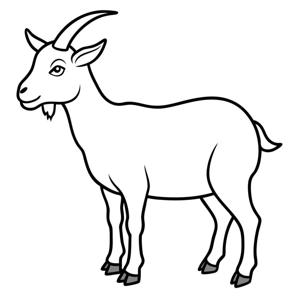 Goat silhouette outline vector