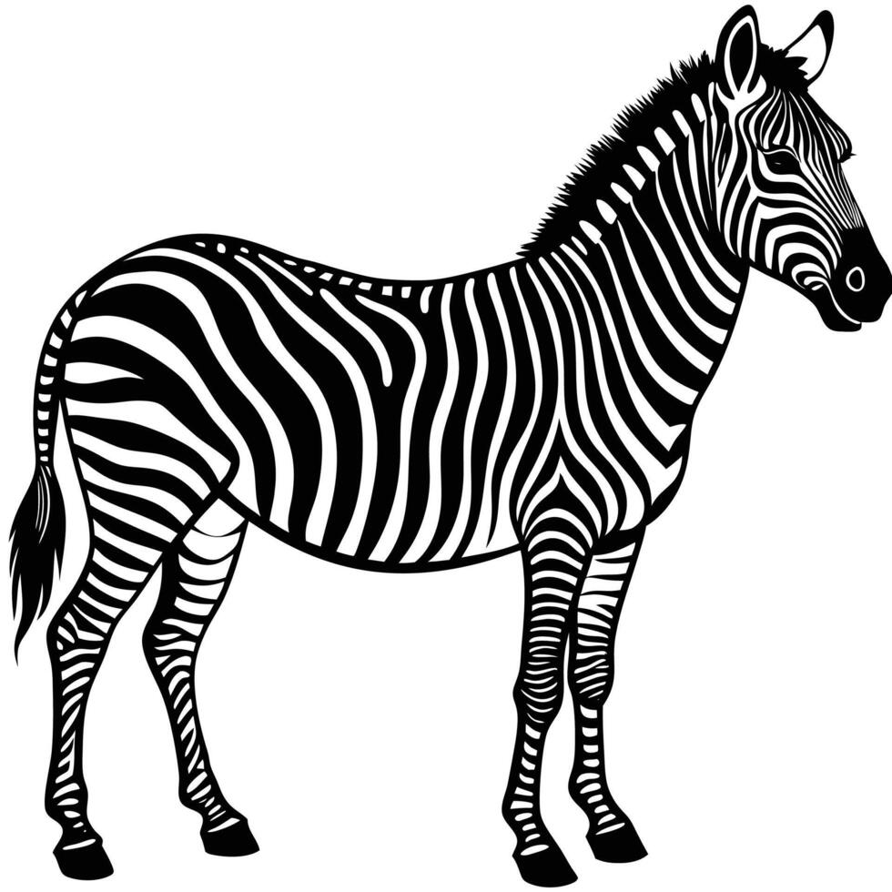 zebra Animal silhouette clipart vector