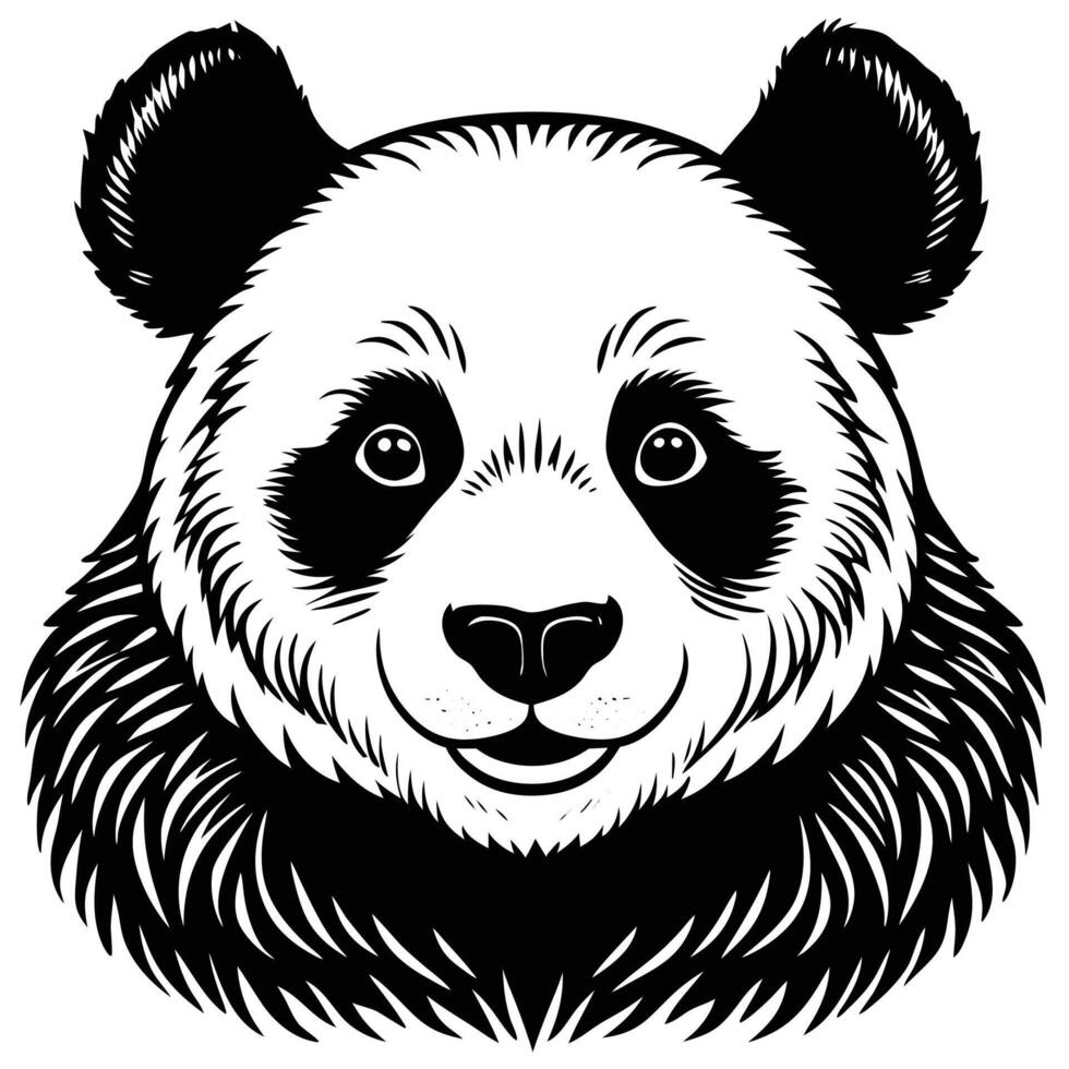 Panda silhouette for wall art vector