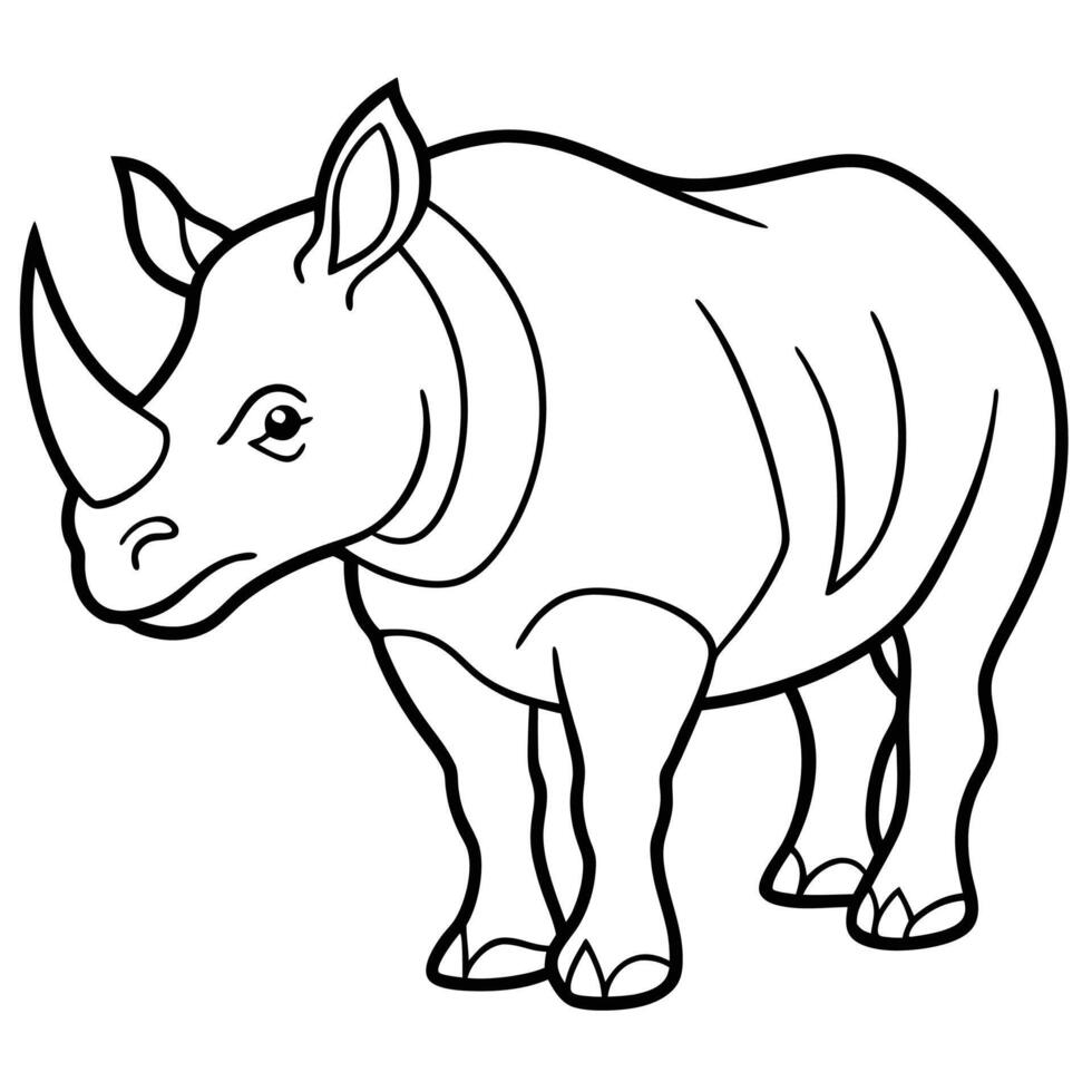Rhino clipart black and white vector