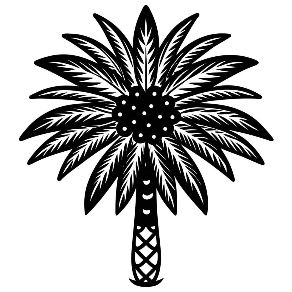 Artistic palm flower silhouette pattern vector