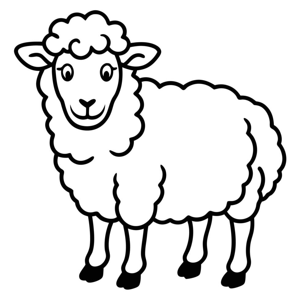 Minimalist sheep silhouette vector