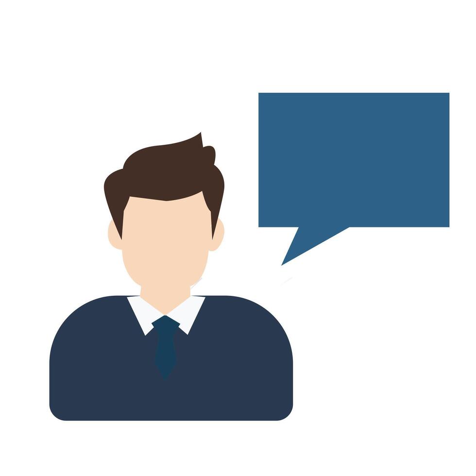 Businessman with talk bubble icon vector