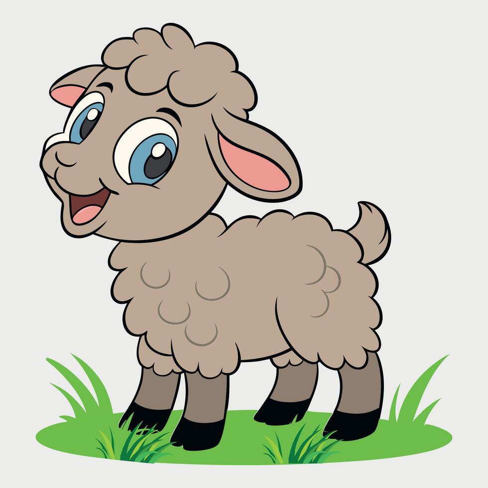 Cartoon lamb illustration vector