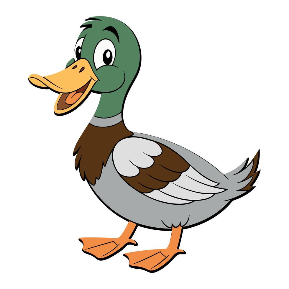 Cartoon duck illustration vector