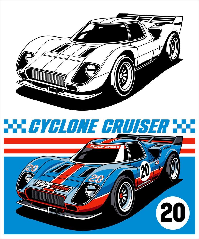 Cyclone Cruiser Racing Car Design vector