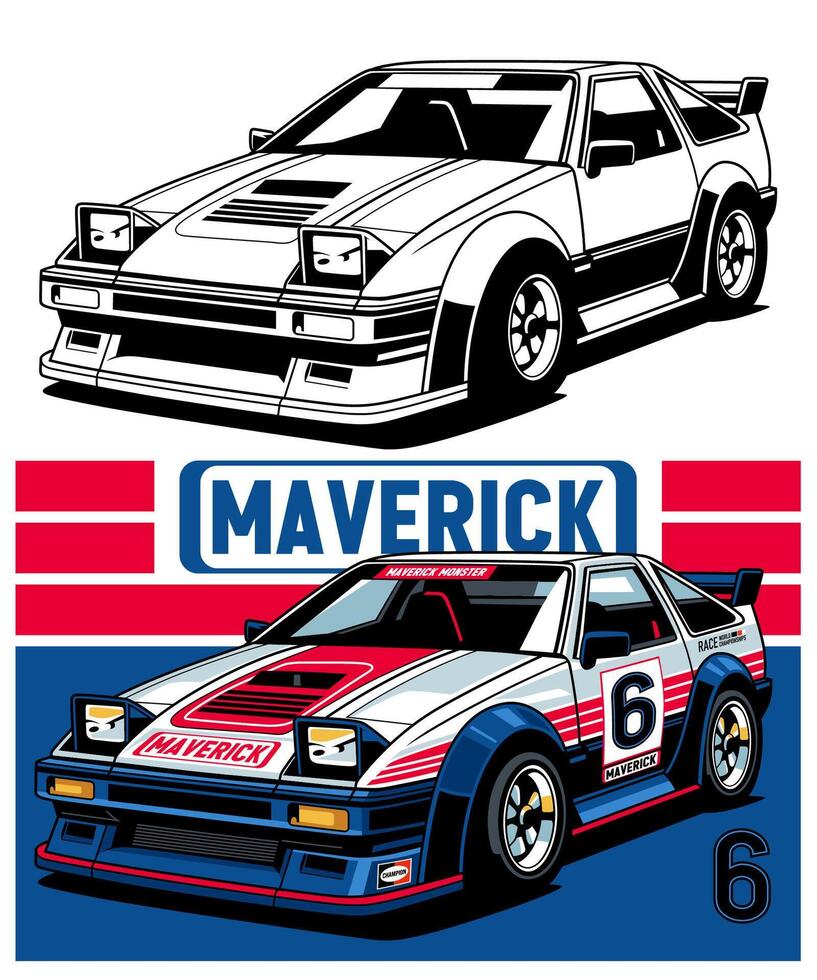 Maverick Monster Racing Car Design vector
