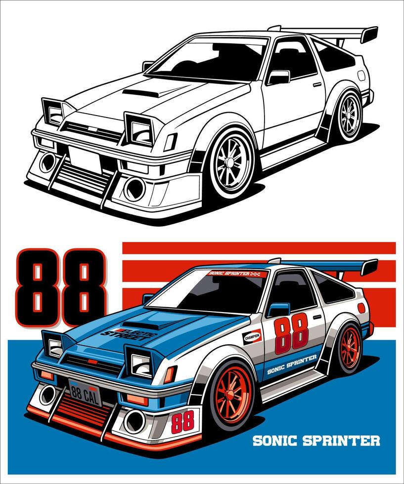 Sonic Sprinter Racing Car Design vector