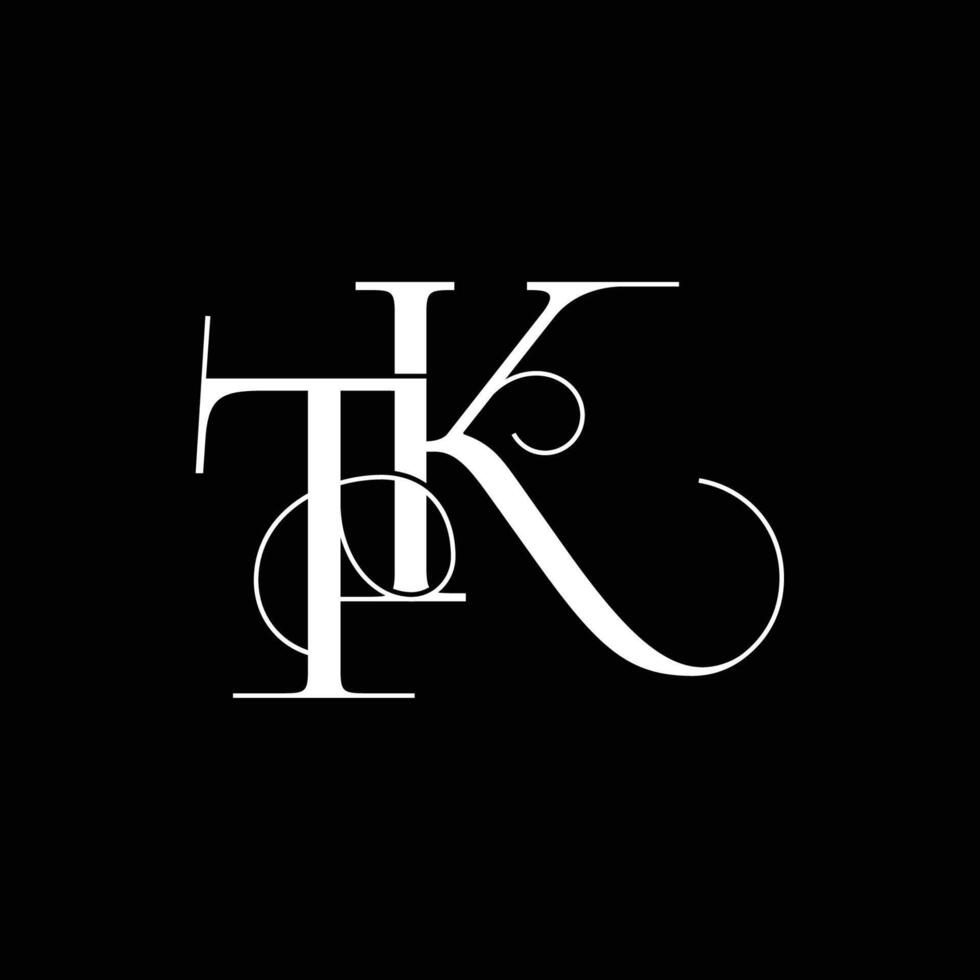 Initial letter logo design TK vector