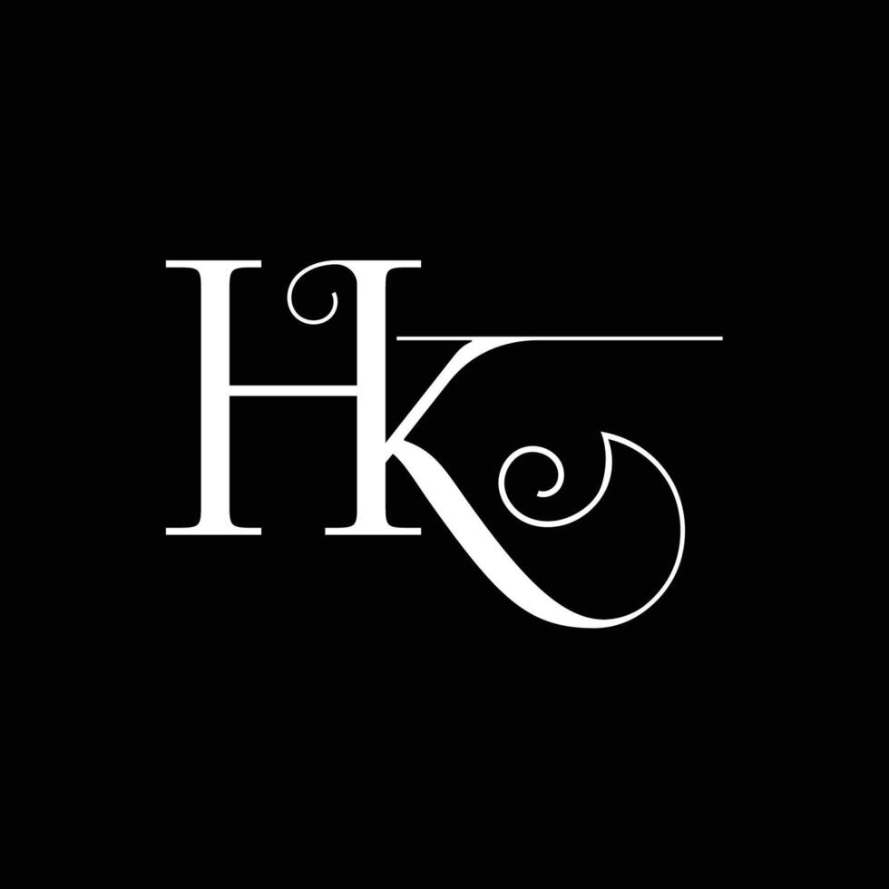Initial letter logo design HK vector