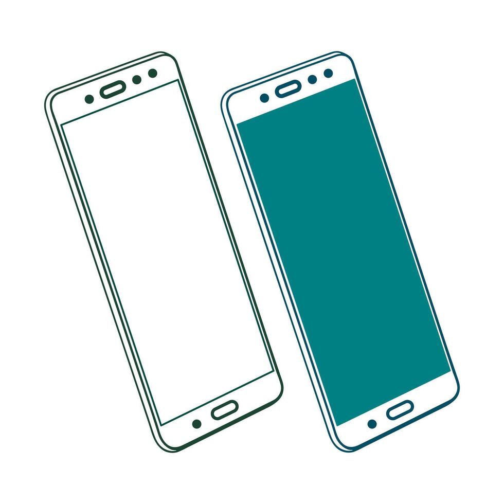 Two smartphones are shown on a white background vector