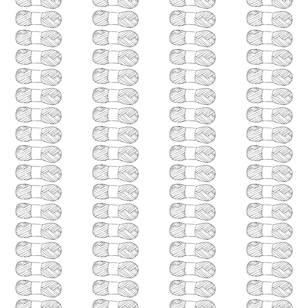 Skein of thread. Seamless pattern. Doodle style. vector