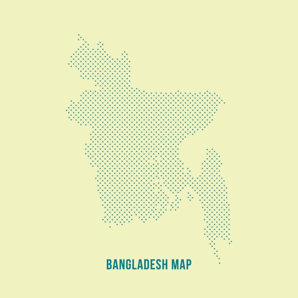 Bangladesh Map Design. Bangladesh map background with small cross pattern. Futuristic BD map shape background for presentation, background, and website. vector