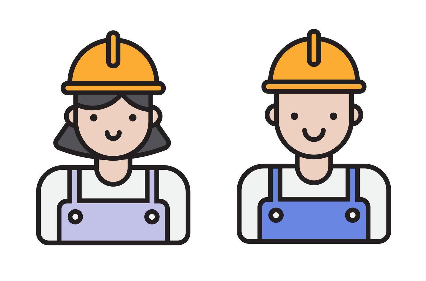 Illustrative Construction Worker Icons for Professional Use vector