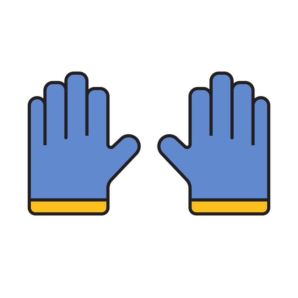 Protective Work Gloves Icon in Flat Style vector