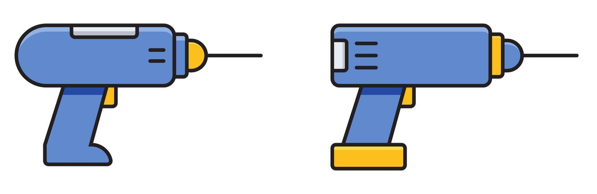 Electric Drill Icon Set in Flat Style vector