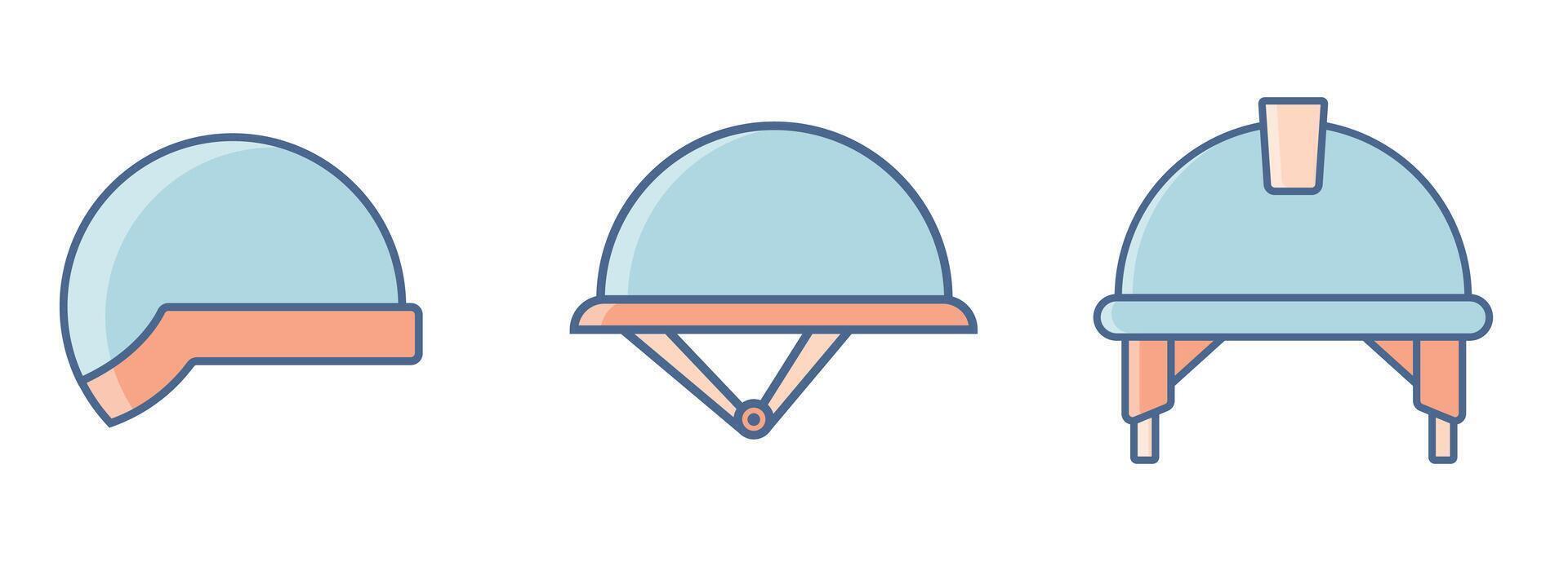 Set of Construction and Safety Helmet Icons vector
