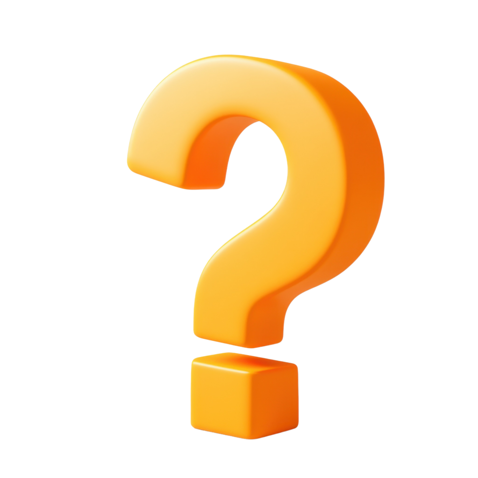 High-Quality 3D Question Icon with Modern Style Isolated on transparent Background png