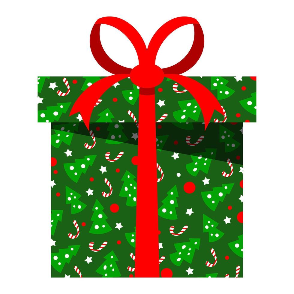 Cartoon giftbox with ribbon bow. vector