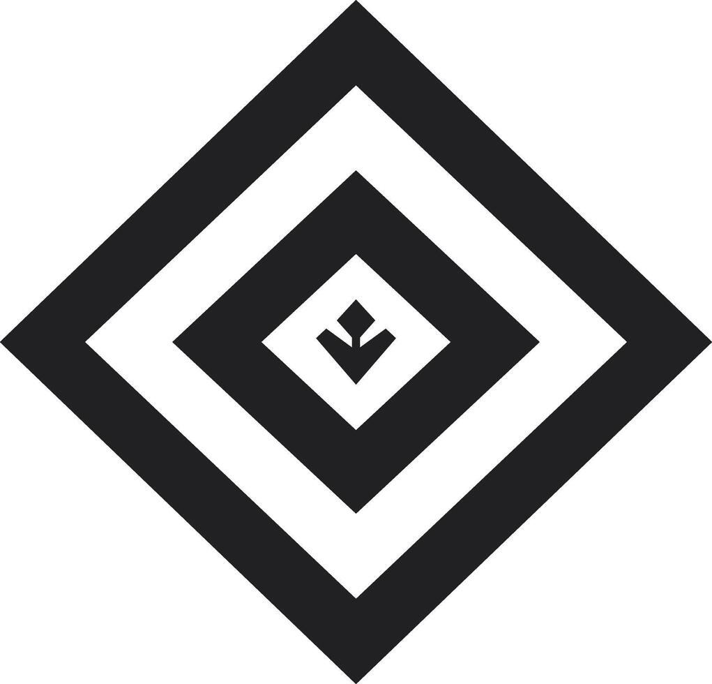 a black and white logo with a diamond shape vector