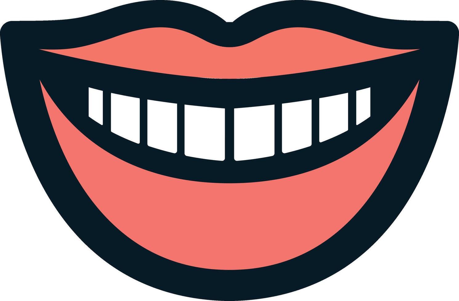 a cartoon smile with teeth on a white background vector