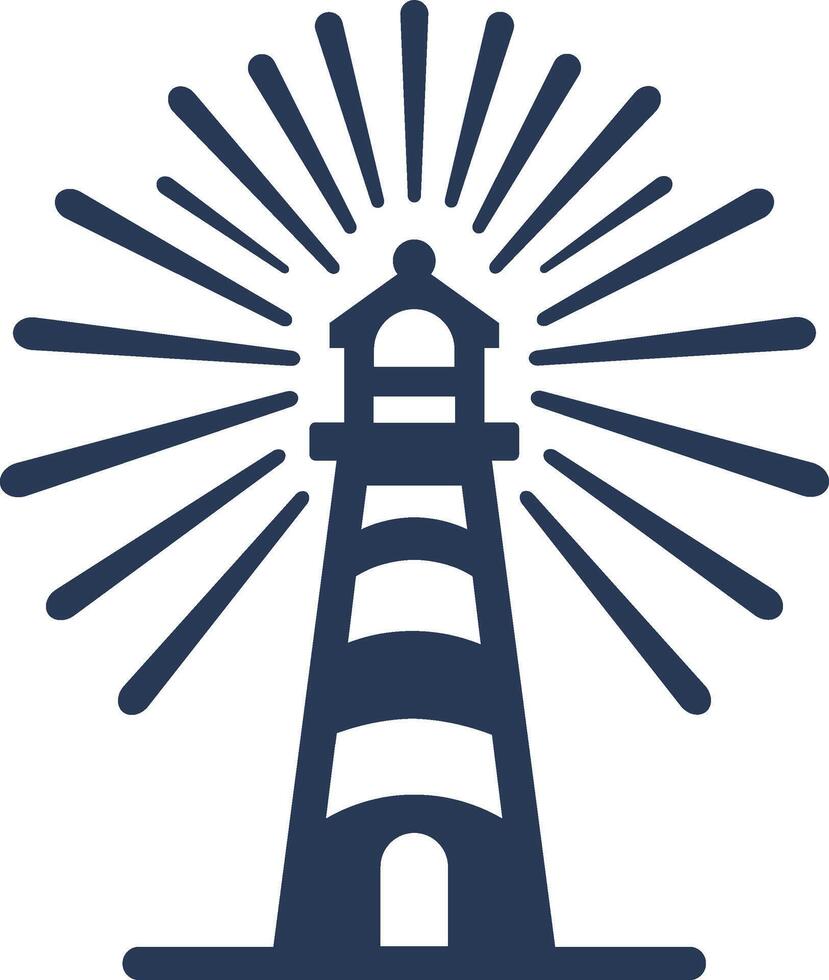 a lighthouse with rays coming from it vector