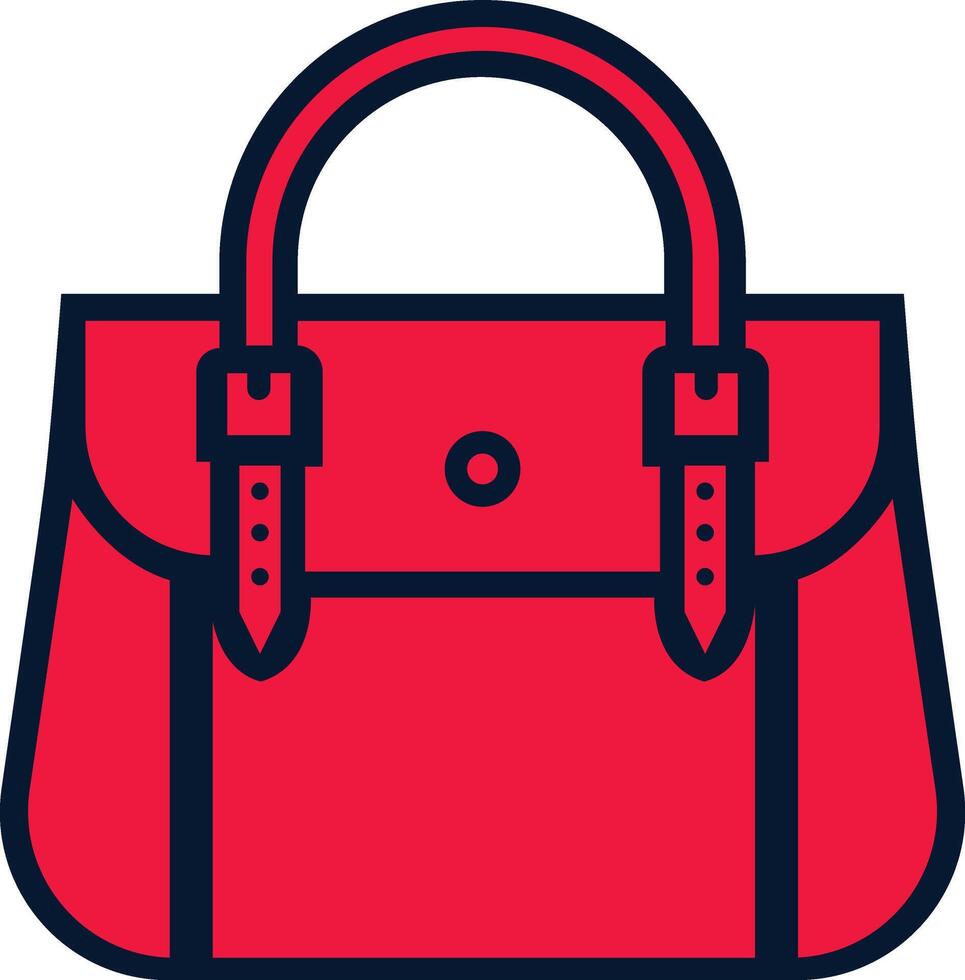 a red handbag icon on a white background vector