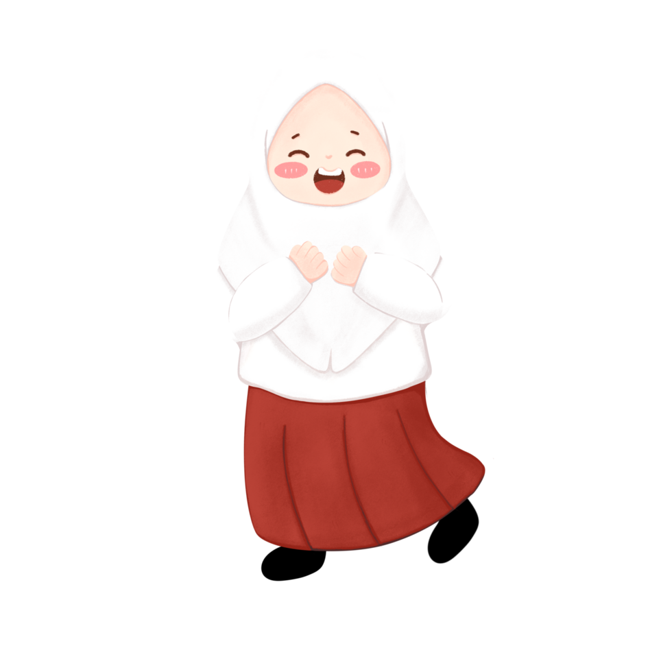 A cartoon woman in a hijab is smiling png