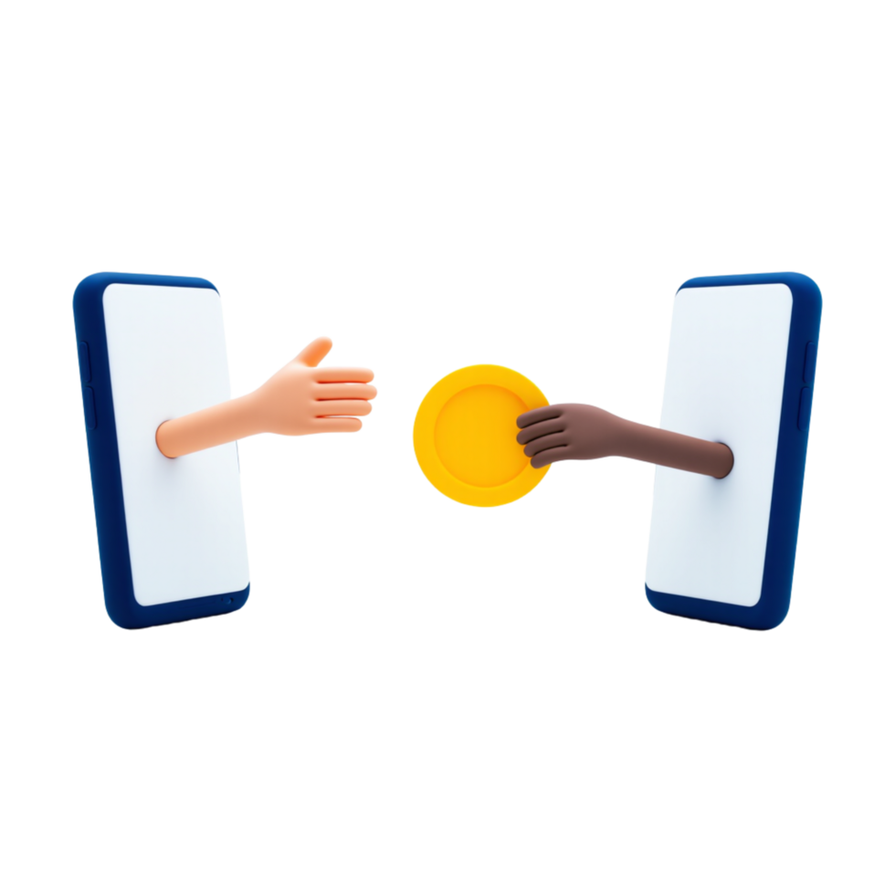 Two smartphones facing each. png