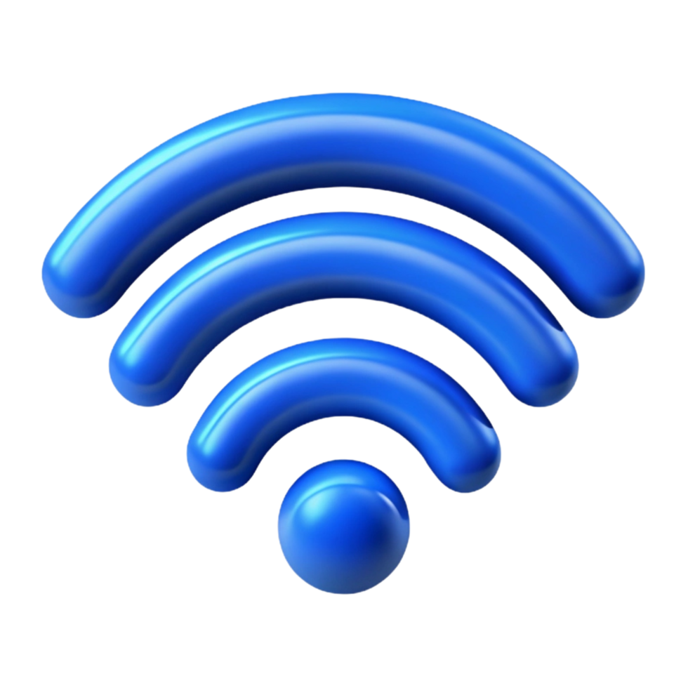 A stylized Wi-Fi symbol comprised of three arching lines. png